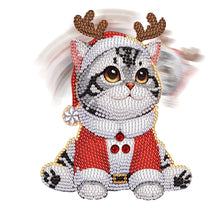 Load image into Gallery viewer, Xmas Acrylic Shaking Head 5D DIY Diamond Art Tabletop Decoration (Christmas Cat)
