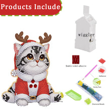 Load image into Gallery viewer, Xmas Acrylic Shaking Head 5D DIY Diamond Art Tabletop Decoration (Christmas Cat)

