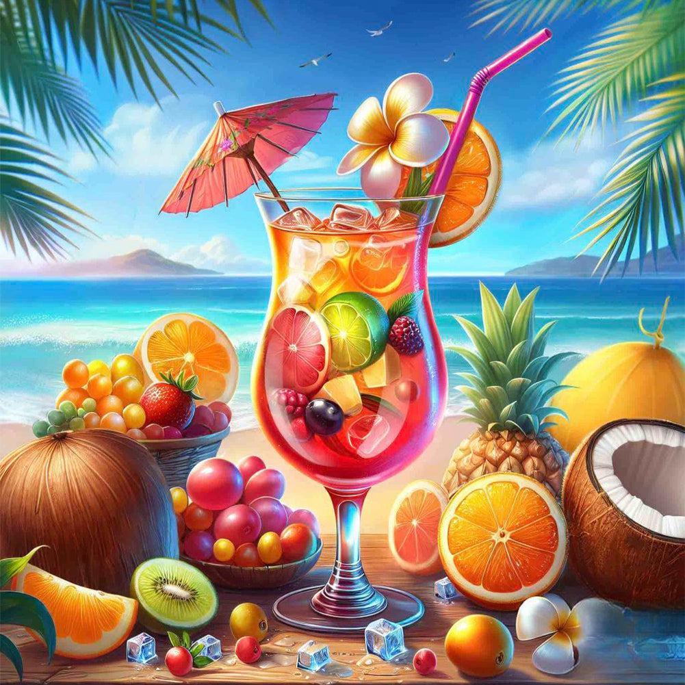 Diamond Painting - Full Round - Summer Beach Fruit Drink (30*30CM)