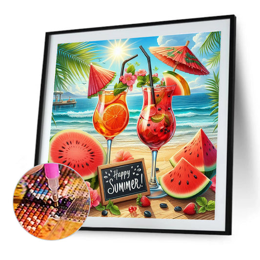 Diamond Painting - Full Round - Summer Beach Watermelon Drink (30*30CM)