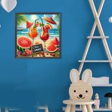 Load image into Gallery viewer, Diamond Painting - Full Round - Summer Beach Watermelon Drink (30*30CM)
