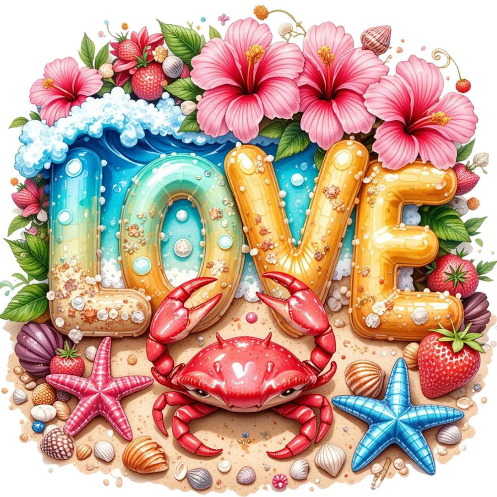 Diamond Painting - Full Round - Love The Beach (30*30CM)