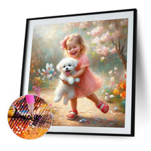 Load image into Gallery viewer, Diamond Painting - Full Round - Dog And Little Girl (40*40CM)
