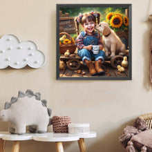 Load image into Gallery viewer, Diamond Painting - Full Round - Dog And Child (40*40CM)
