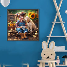 Load image into Gallery viewer, Diamond Painting - Full Round - Dog And Child (40*40CM)
