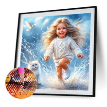Load image into Gallery viewer, Diamond Painting - Full Round - Cat And Child (40*40CM)
