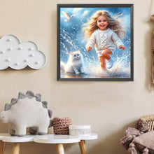 Load image into Gallery viewer, Diamond Painting - Full Round - Cat And Child (40*40CM)
