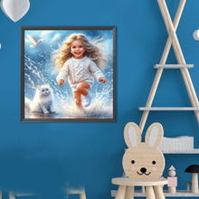 Load image into Gallery viewer, Diamond Painting - Full Round - Cat And Child (40*40CM)
