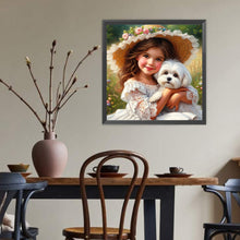 Load image into Gallery viewer, Diamond Painting - Full Round - Dog And Child (40*40CM)
