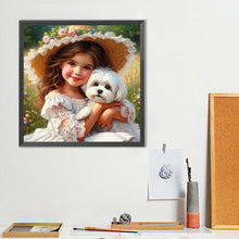 Load image into Gallery viewer, Diamond Painting - Full Round - Dog And Child (40*40CM)
