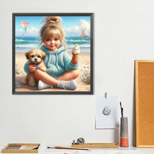 Load image into Gallery viewer, Diamond Painting - Full Round - Dog And Child (40*40CM)
