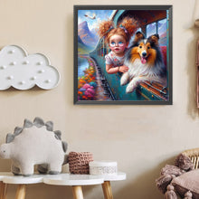 Load image into Gallery viewer, Diamond Painting - Full Round - Dog And Child (40*40CM)
