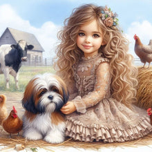 Load image into Gallery viewer, Diamond Painting - Full Round - Dog And Child (40*40CM)
