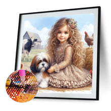 Load image into Gallery viewer, Diamond Painting - Full Round - Dog And Child (40*40CM)
