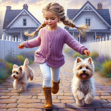 Load image into Gallery viewer, Diamond Painting - Full Round - Dog And Little Girl (40*40CM)

