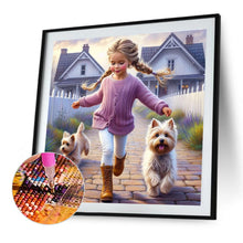 Load image into Gallery viewer, Diamond Painting - Full Round - Dog And Little Girl (40*40CM)
