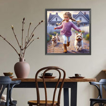 Load image into Gallery viewer, Diamond Painting - Full Round - Dog And Little Girl (40*40CM)
