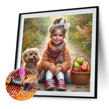 Load image into Gallery viewer, Diamond Painting - Full Round - Dog And Little Girl (40*40CM)
