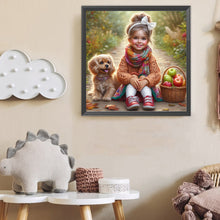 Load image into Gallery viewer, Diamond Painting - Full Round - Dog And Little Girl (40*40CM)
