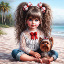 Load image into Gallery viewer, Diamond Painting - Full Round - Dog And Little Girl (40*40CM)
