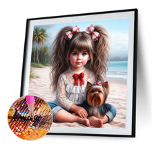 Load image into Gallery viewer, Diamond Painting - Full Round - Dog And Little Girl (40*40CM)
