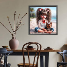 Load image into Gallery viewer, Diamond Painting - Full Round - Dog And Little Girl (40*40CM)
