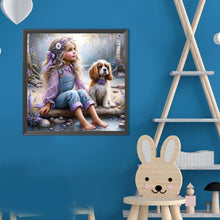 Load image into Gallery viewer, Diamond Painting - Full Round - Dog And Little Girl (40*40CM)
