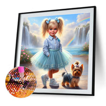 Load image into Gallery viewer, Diamond Painting - Full Round - Dog And Little Girl (40*40CM)
