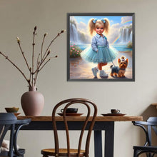Load image into Gallery viewer, Diamond Painting - Full Round - Dog And Little Girl (40*40CM)

