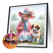 Load image into Gallery viewer, Diamond Painting - Full Round - Dog And Little Girl (40*40CM)
