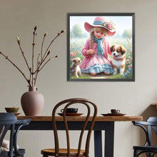 Load image into Gallery viewer, Diamond Painting - Full Round - Dog And Little Girl (40*40CM)

