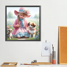 Load image into Gallery viewer, Diamond Painting - Full Round - Dog And Little Girl (40*40CM)
