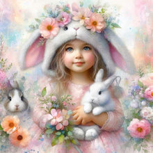 Load image into Gallery viewer, Diamond Painting - Full Round - Bunny And Little Girl (40*40CM)
