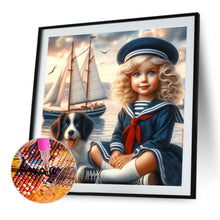 Load image into Gallery viewer, Diamond Painting - Full Round - Dog And Little Girl (40*40CM)

