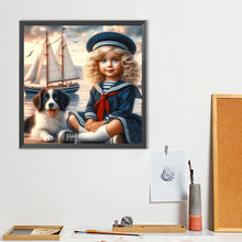 Load image into Gallery viewer, Diamond Painting - Full Round - Dog And Little Girl (40*40CM)
