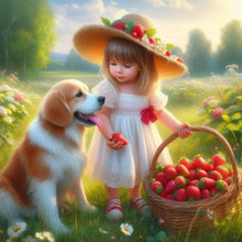 Load image into Gallery viewer, Diamond Painting - Full Round - Dog And Little Girl (40*40CM)
