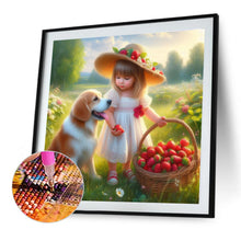 Load image into Gallery viewer, Diamond Painting - Full Round - Dog And Little Girl (40*40CM)
