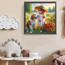 Load image into Gallery viewer, Diamond Painting - Full Round - Dog And Little Girl (40*40CM)
