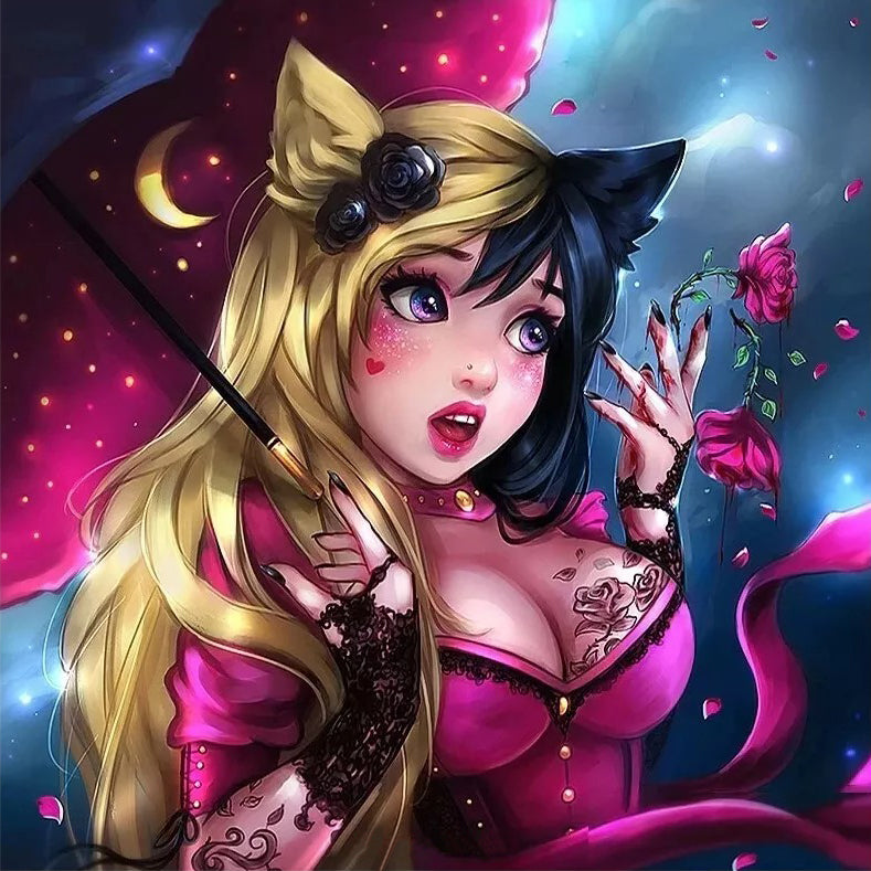 AB Diamond Painting - Full Round - anime fantasy girl (40*40CM)