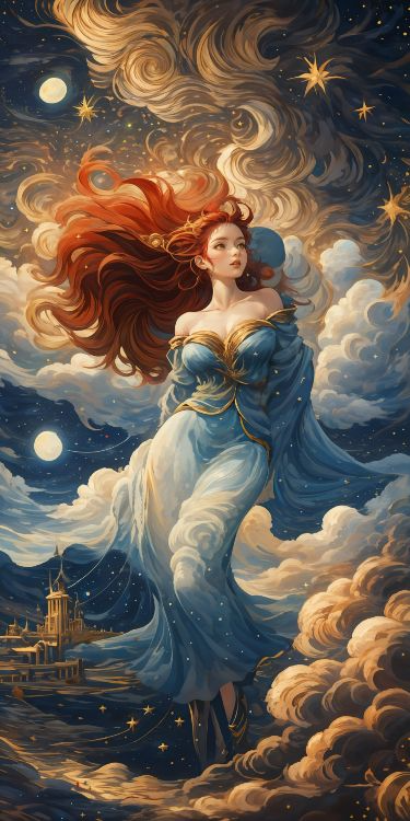 AB Diamond Painting - Full Round - Fantasy red-haired goddess girl (40*75CM)