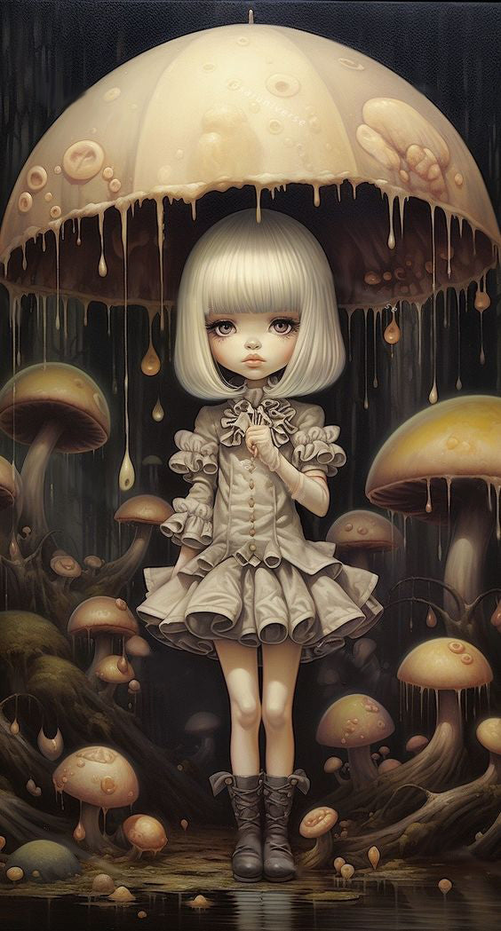 AB Diamond Painting - Full Round - Dark big eyes doll girl (40*70CM)