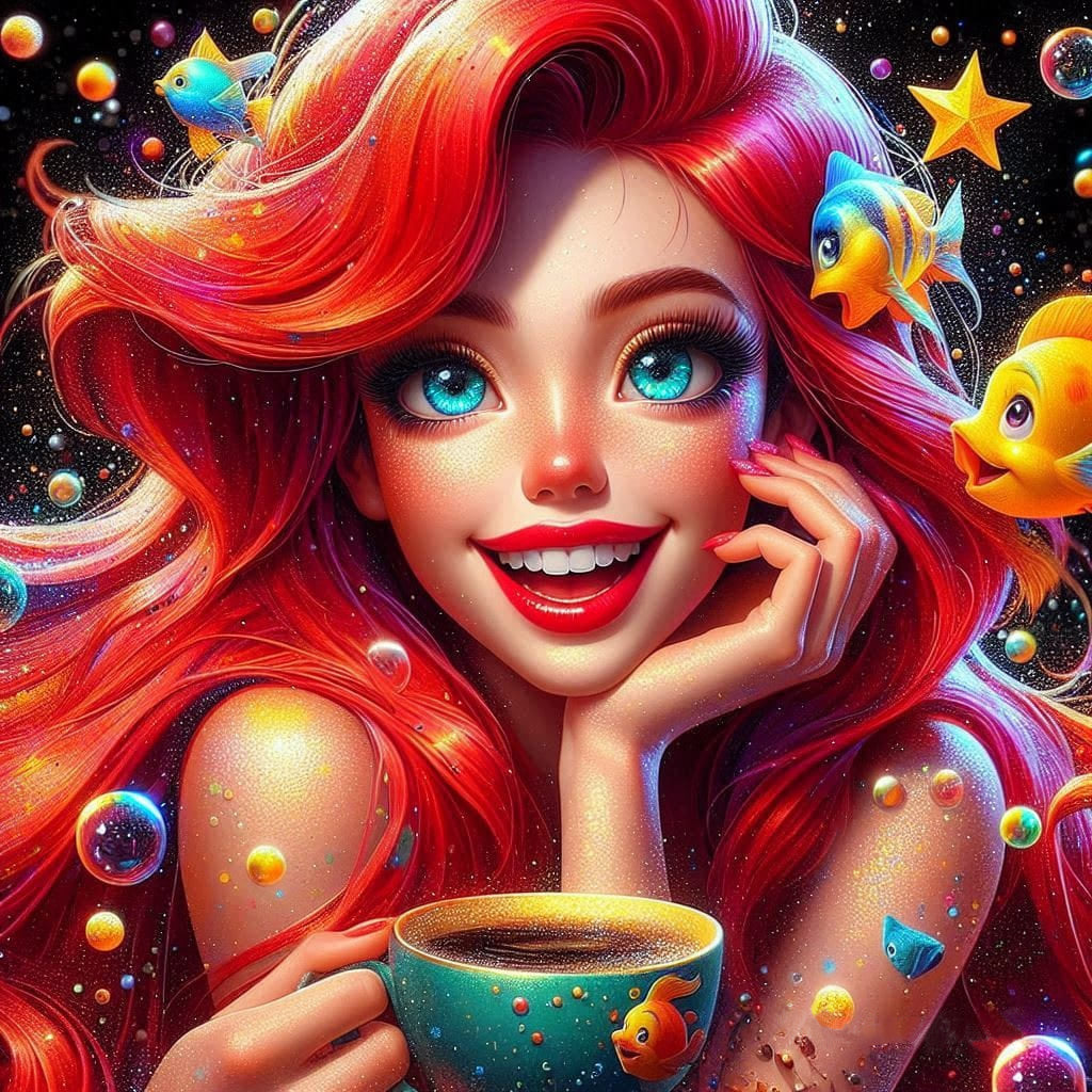 AB Diamond Painting - Full Round - Coffee Mermaid (40*40CM)