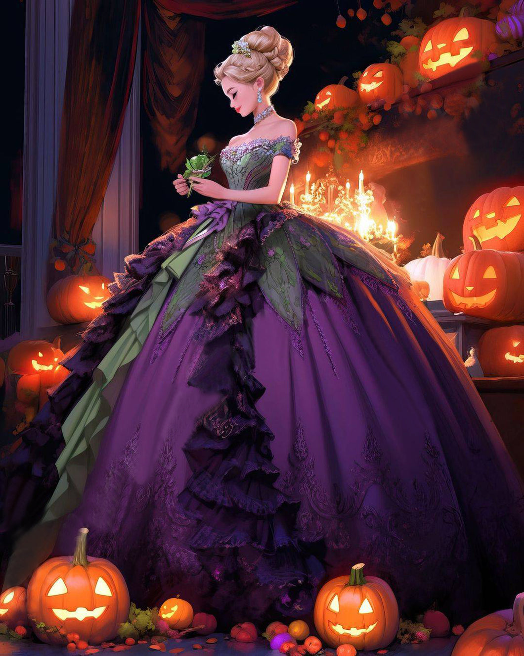 AB Diamond Painting - Full Round - Halloween Disney Princess (40*50CM)