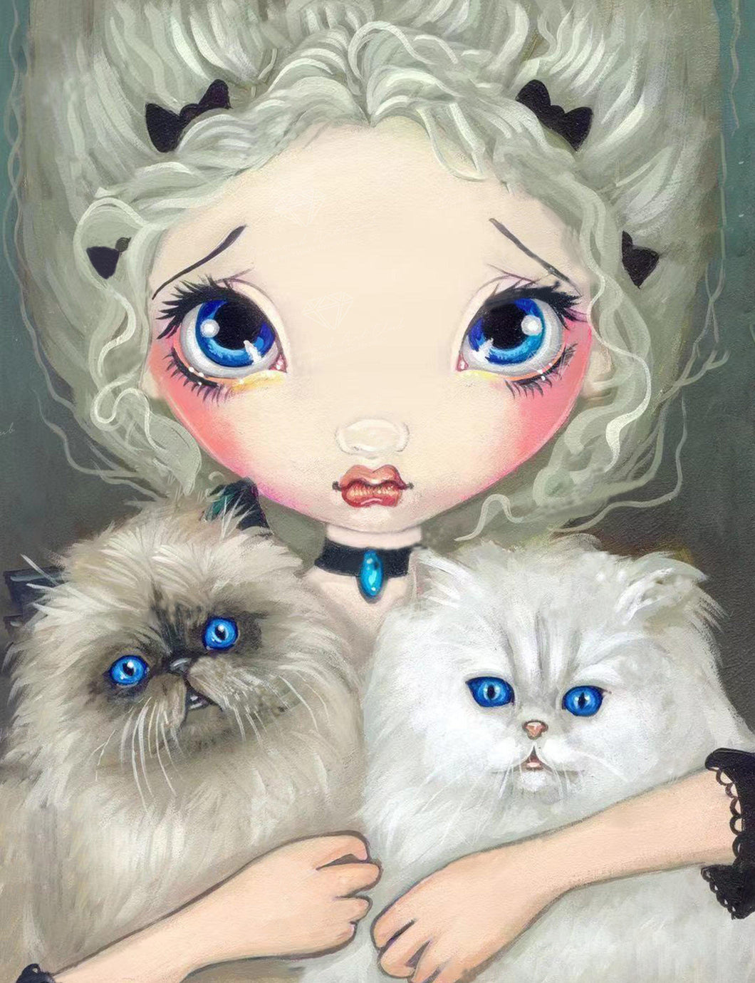 AB Diamond Painting - Full Round - Two Fluffy Kitties (40*50CM)