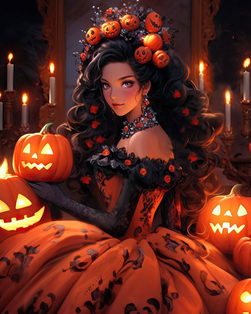 AB Diamond Painting - Full Round - Halloween Disney Princess (40*50CM)