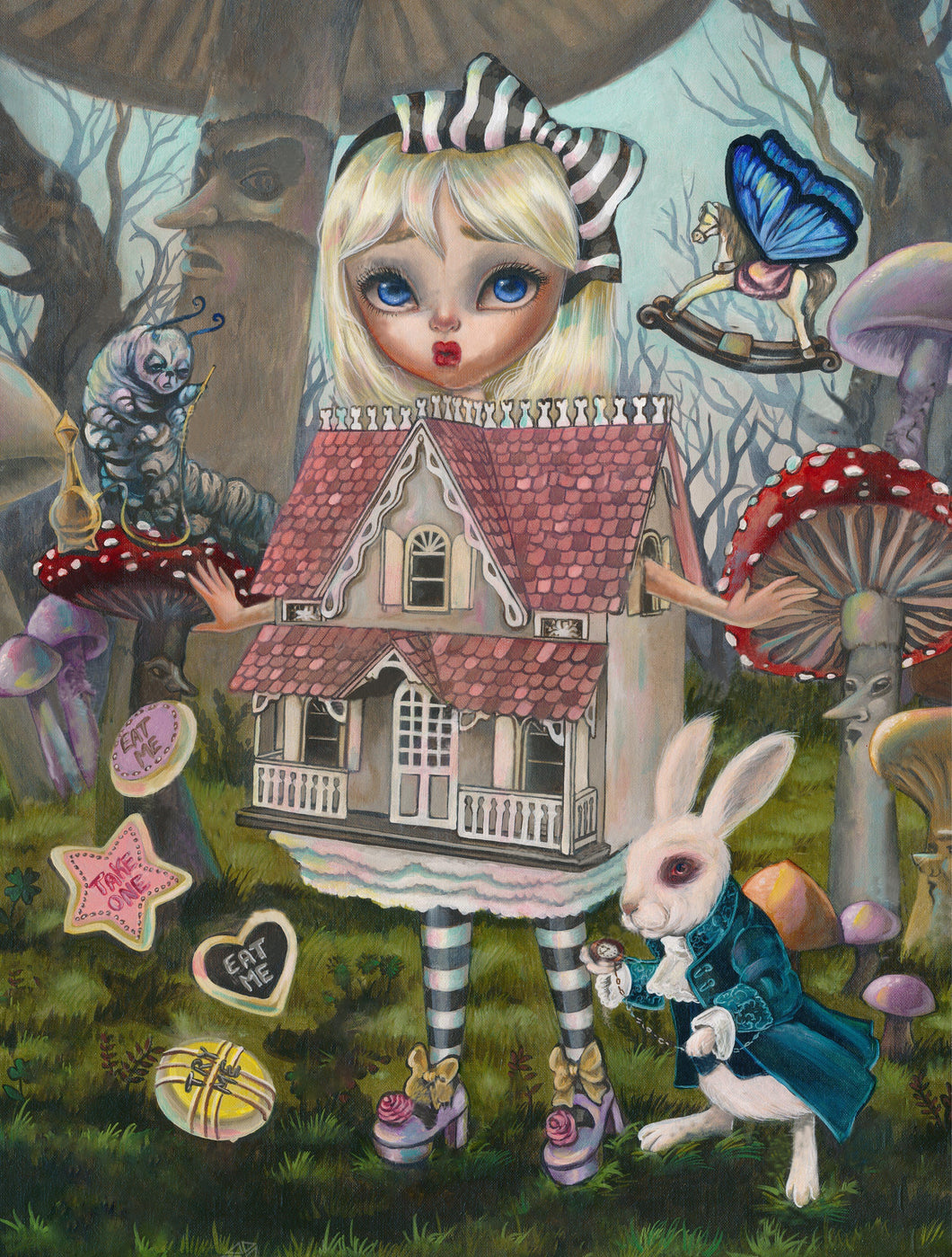 AB Diamond Painting - Full Square - Alice in The White Rabbit House (40*50CM)