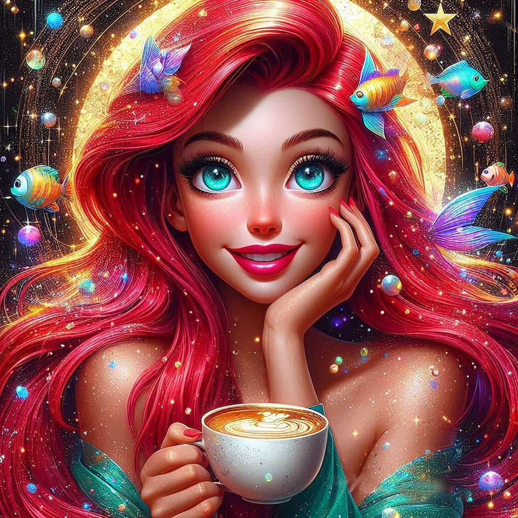 AB Diamond Painting - Full Round - Coffee Mermaid (40*40CM)