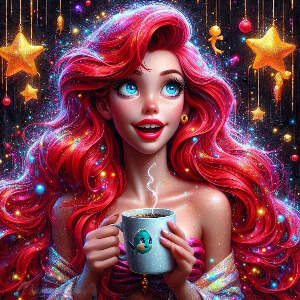 AB Diamond Painting - Full Round - Coffee Mermaid (40*40CM)