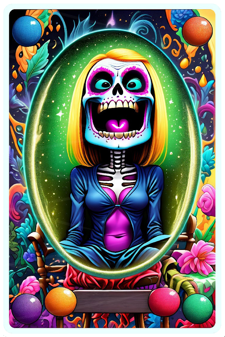 AB Diamond Painting - Full Round - Book Zombie Skull Tarot (40*60CM)