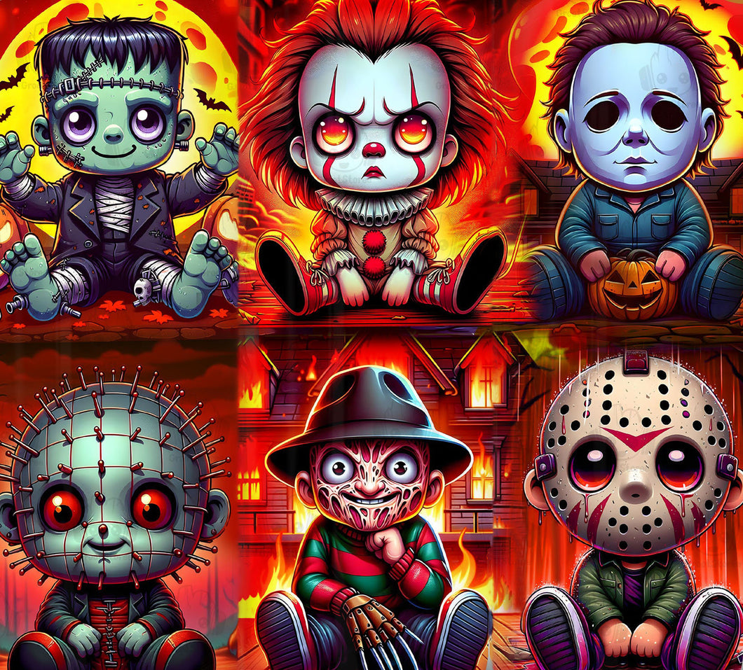 AB Diamond Painting - Full Round - Halloween horror characters (50*45CM)